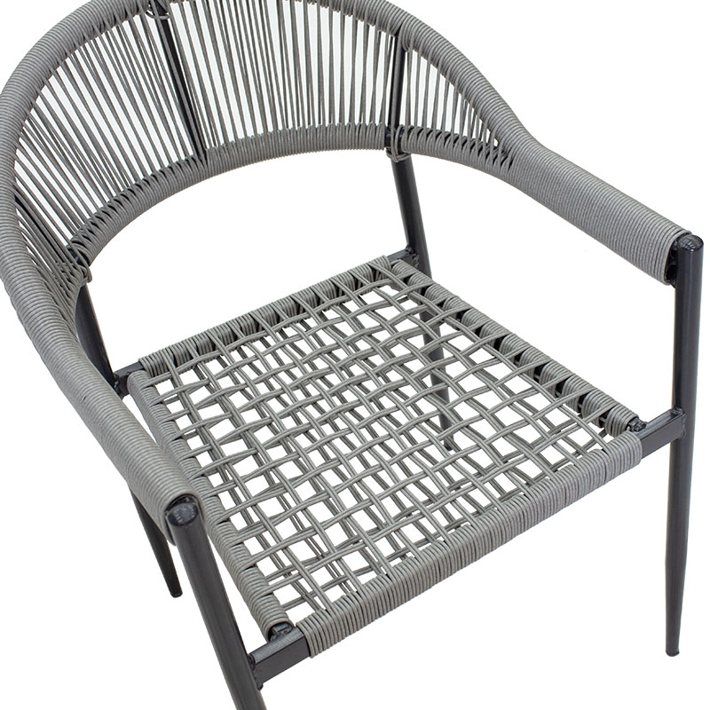 Armchair Tiana pakoworld metal black-pe gray Armchair Tiana pakoworld metal black-pe gray