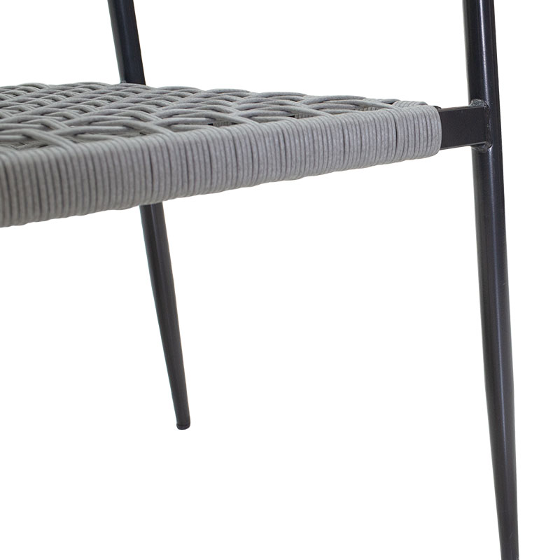 Armchair Tiana pakoworld metal black-pe gray Armchair Tiana pakoworld metal black-pe gray
