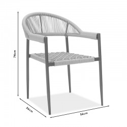 Armchair Tiana pakoworld metal black-pe gray Armchair Tiana pakoworld metal black-pe gray