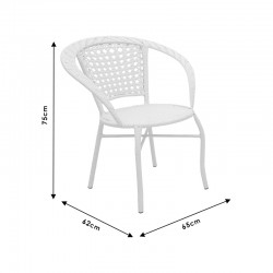 Σαλόνι κήπου Saylor pakoworld σετ 3τεμ μέταλλο-pe rattan λευκό