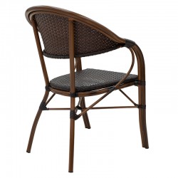 Armchair Paula pakoworld metal-pe rattan brown Armchair Paula pakoworld metal-pe rattan brown
