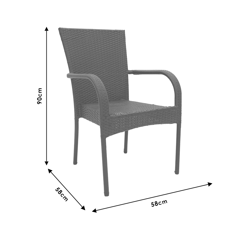 Armchair Laura pakoworld metal-pe rattan brown Armchair Laura pakoworld metal-pe rattan brown