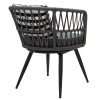 Naoki pakoworld armchair metal black-pe gray-cushion black/white