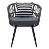 Naoki pakoworld armchair metal black-pe gray-cushion black/white