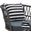 Naoki pakoworld armchair metal black-pe gray-cushion black/white