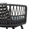 Naoki pakoworld armchair metal black-pe gray-cushion black/white