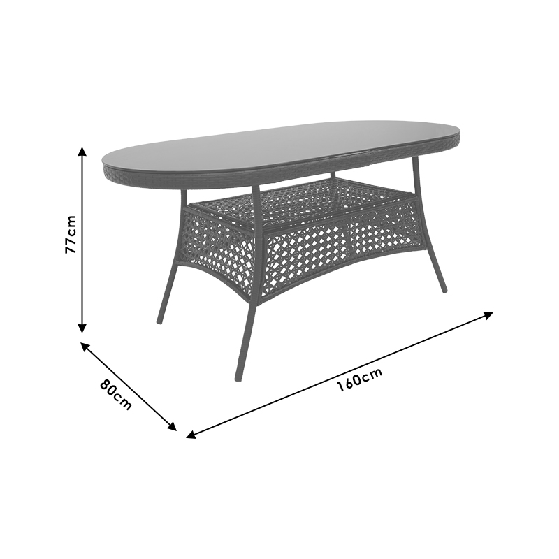 Dining set 5pcs Cellin pakoworld meta-pe brown