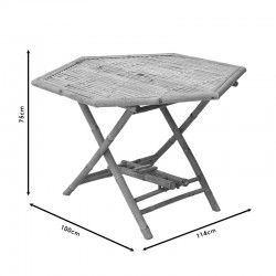 Nando pakoworld folding bamboo table natural 114x100x75cm Nando pakoworld folding bamboo table natural 114x100x75cm