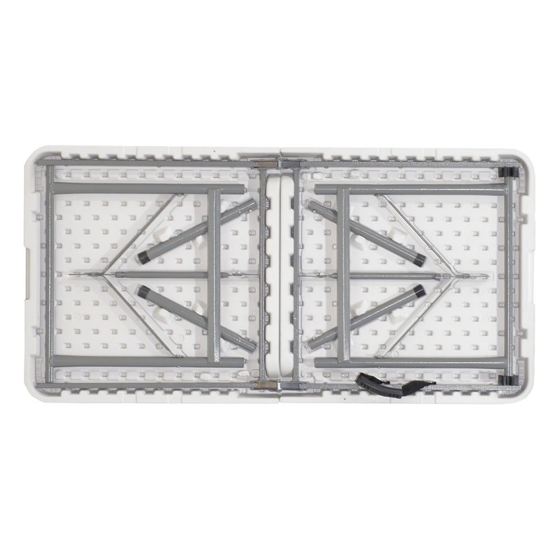 Commercial folding camping table Rodeo pakoworld with metal frame colour white 122x60x74cm Commercial folding camping table Rodeo pakoworld with metal frame colour white 122x60x74cm