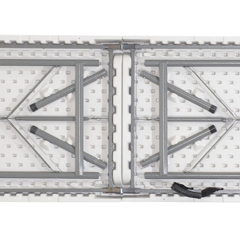 Folding catering table-suitcase Rodeo pakoworld with metal frame colour white 122x60x74cm