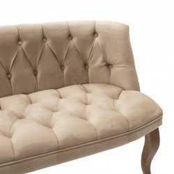 2 seater sofa Loreta pakoworld velvet beige with walnut legs 118x55x78cm 2 seater sofa Loreta pakoworld velvet beige with walnut legs 118x55x78cm