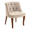 Πολυθρόνα Loreta pakoworld βελούδο μπεζ-με καρυδί πόδια 55x57x78εκ
