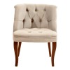 Πολυθρόνα Loreta pakoworld βελούδο μπεζ-με καρυδί πόδια 55x57x78εκ
