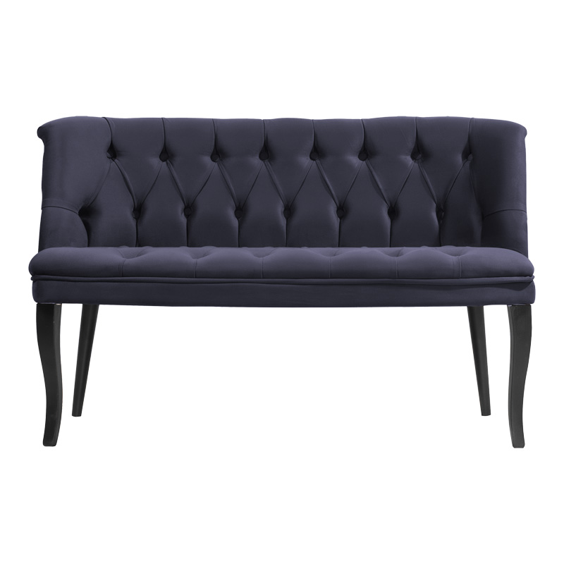 2 seater sofa Loreta pakoworld velvet anthracite with black legs 118x55x78cm 2 seater sofa Loreta pakoworld velvet anthracite with black legs 118x55x78cm