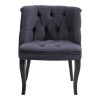 Πολυθρόνα Loreta pakoworld βελούδο ανθρακί με μαύρα πόδια 55x57x78εκ