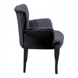 Armchair Samara pakoworld velvet anthracite-black legs 54x71x79cm Armchair Samara pakoworld velvet anthracite-black legs 54x71x79cm