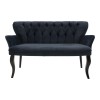 Samara sofa pakoworld 2-seater anthracite velvet-black legs 130x55x79cm