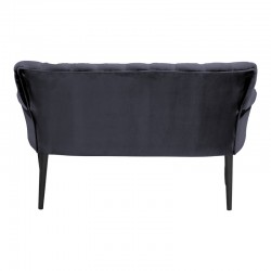 Samara sofa pakoworld 2-seater anthracite velvet-black legs 130x55x79cm Samara sofa pakoworld 2-seater anthracite velvet-black legs 130x55x79cm