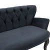 Samara sofa pakoworld 2-seater anthracite velvet-black legs 130x55x79cm