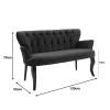 Samara sofa pakoworld 2-seater anthracite velvet-black legs 130x55x79cm