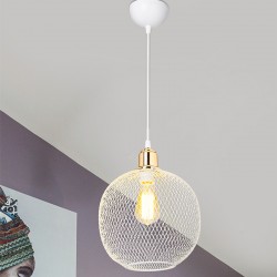 Ceiling light PWL-0977 pakoworld E27 white-golden D26x33cm Ceiling light PWL-0977 pakoworld E27 white-golden D26x33cm