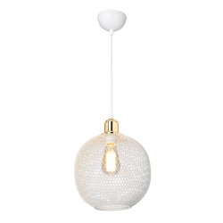 Ceiling light PWL-0977 pakoworld E27 white-golden D26x33cm Ceiling light PWL-0977 pakoworld E27 white-golden D26x33cm
