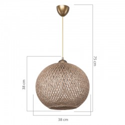 Ceiling light Leshia pakoworld Ε27  brown D38x38cm