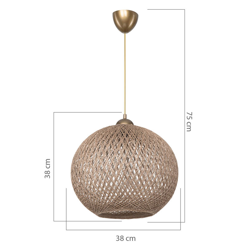 Ceiling light Leshia pakoworld Ε27  brown D38x38cm