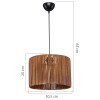 Ceiling light PWL-1117 pakoworld Ε27 brown D30.5x20cm