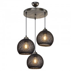 Ceiling light PWL-1121 pakoworld Ε27 black-bronze D40x80cm Ceiling light PWL-1121 pakoworld Ε27 black-bronze D40x80cm