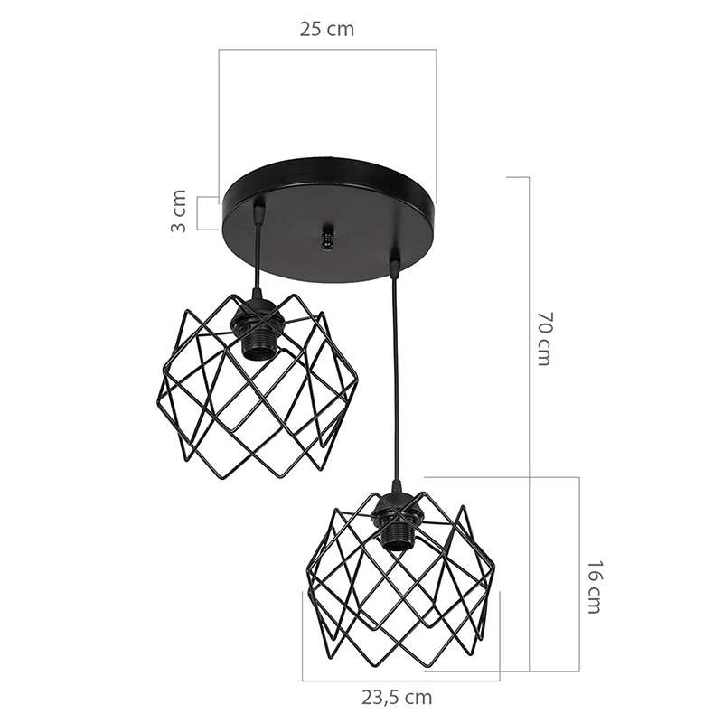 Ceiling light PWL-1021 pakoworld Ε27 black D40x70cm Ceiling light PWL-1021 pakoworld Ε27 black D40x70cm