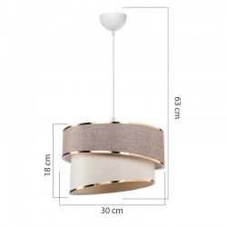 Ceiling light Loopy pakoworld Ε27 beige-white D30x18cm