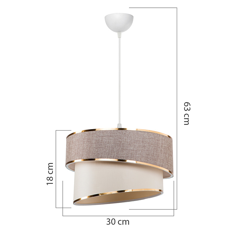 Ceiling light Loopy pakoworld Ε27 beige-white D30x18cm