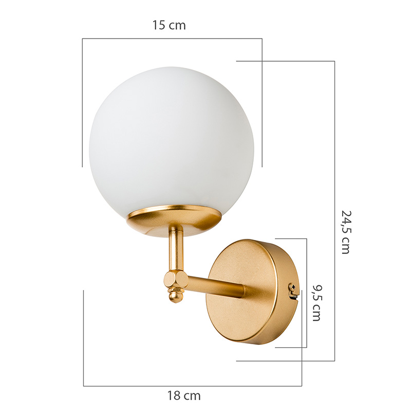 Wall lamp-sconce Inclusive pakoworld E27 golden15x18x24.5cm Wall lamp-sconce Inclusive pakoworld E27 golden15x18x24.5cm