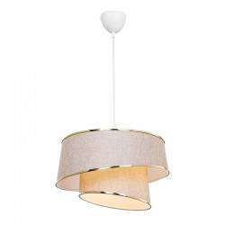Ceiling light PWL-1127 pakoworld Ε27 beige-golden-white D32.5x65cm
