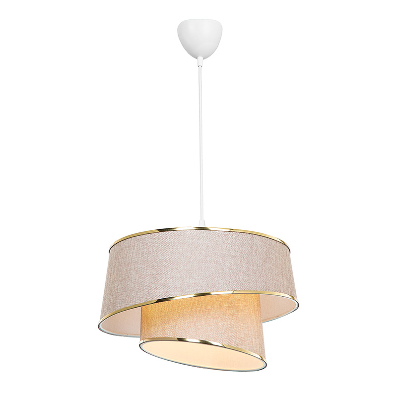 Ceiling light PWL-1127 pakoworld Ε27 beige-golden-white D32.5x65cm