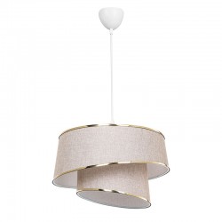 Ceiling light PWL-1127 pakoworld Ε27 beige-golden-white D32.5x65cm