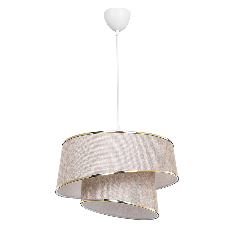 Ceiling light PWL-1127 pakoworld Ε27 beige-golden-white D32.5x65cm