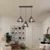Three-light Lich pakoworld pp ceiling lamp in black shade 60x24x75cm