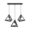 Three-light Lich pakoworld pp ceiling lamp in black shade 60x24x75cm