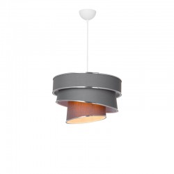 Single light ceiling lamp Tazma pakoworld fabric in gray shade D38x25cm Single light ceiling lamp Tazma pakoworld fabric in gray shade D38x25cm
