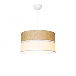 Single light ceiling lamp Opal pakoworld fabric in natural and cream shade D38x55cm Single light ceiling lamp Opal pakoworld fabric in natural and cream shade D38x55cm