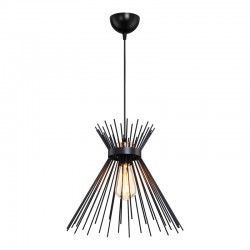 Single-light ceiling lamp Candle pakoworld E27 metal in black shade Φ20x33cm Single-light ceiling lamp Candle pakoworld E27 metal in black shade Φ20x33cm