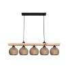 Five-light ceiling lamp Salote pakoworld E27 in brown-natural shade 100x18x24cm