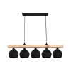Five-light ceiling lamp Salote pakoworld E27 in brown-black shade 100x18x24cm
