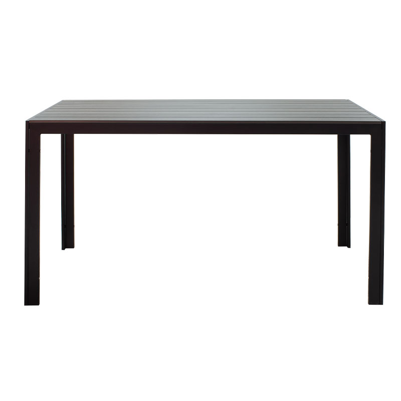 Τραπέζι κήπου Nares pakoworld αλουμίνιο μαύρο-polywood ανθρακί 140x80x72.5εκ