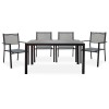 Τραπεζαρία Nares-Moly σετ 5τεμ pakoworld αλουμίνιο ανθρακί-textilene ανθρακί
