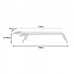 Sunbed Kiara pakoworld aluminium white-beige textilene Sunbed Kiara pakoworld aluminium white-beige textilene