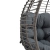 Armchair Nestie pakoworld wicker rattan grey-metal grey legs-grey cushion 102x80x155cm