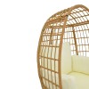 Armchair Frox pakoworld wicker rattan natural-metal natural-black legs-beige cushion 96x76x145cm